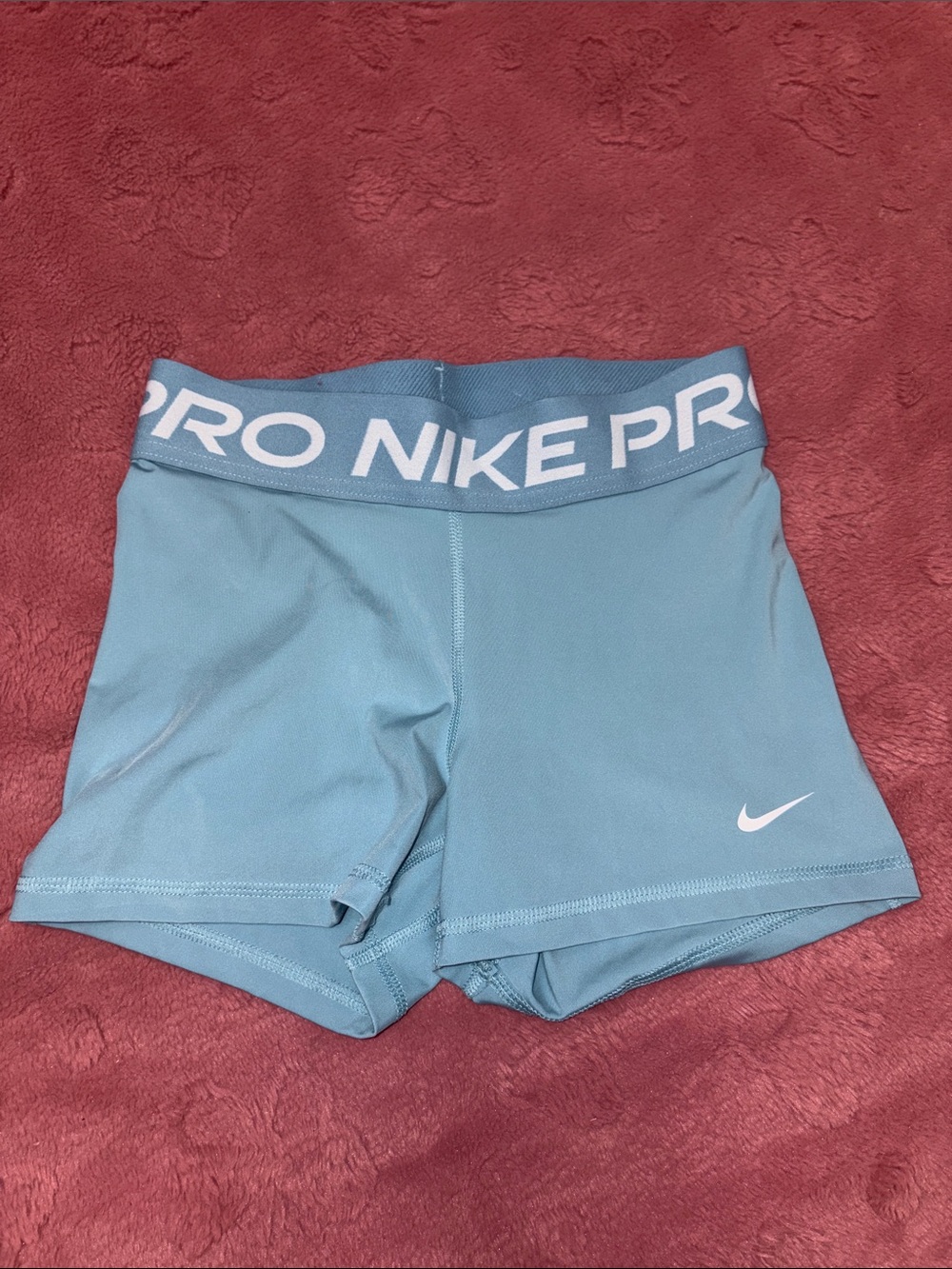 Nike Light Blue Pro Elastic-Waist Bike Shorts